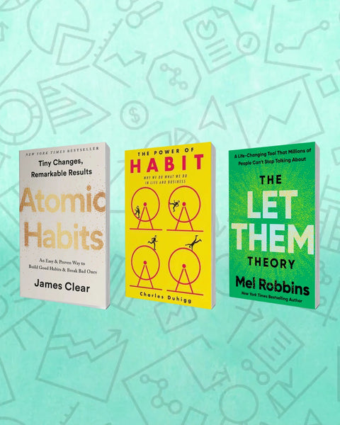 Atomic Habits book, the power of habit book, the let them hardcover book