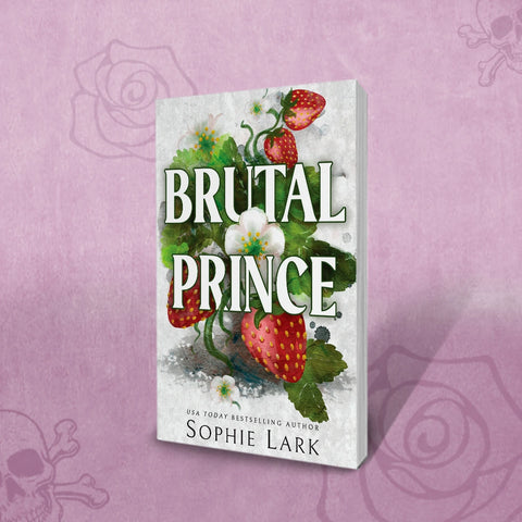 Book cover of 'Brutal Prince' by Sophie Lark on a purple background with floral designs.